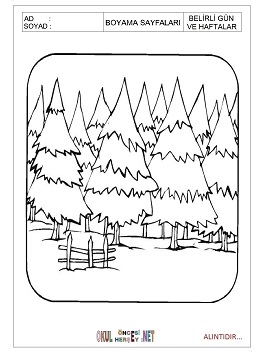 Belirli Gün ve Haftalar boyama sayfaları